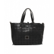 Shopper in pelle con borchie nero