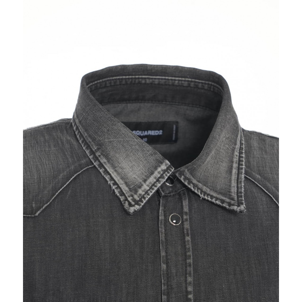 Camicia western in denim nero