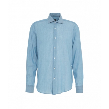 Camicia in cotone fine azzurro