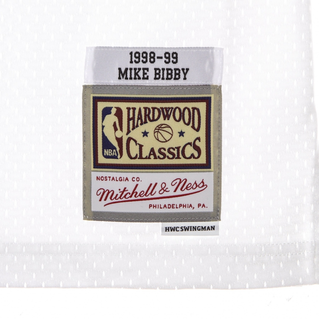 canotta basket uomo nba swingman jersey hardwood classics no 10 mike bibby 1998-99 vangri WHITE/ORIGINAL TEAM COLORS