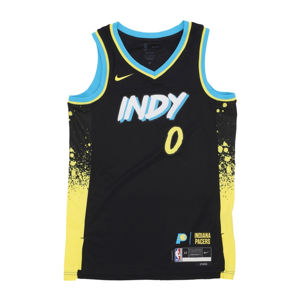 canotta basket uomo nba city edition 2023/24 swingman jersey no 0 tyrese haliburton indpac BLACK