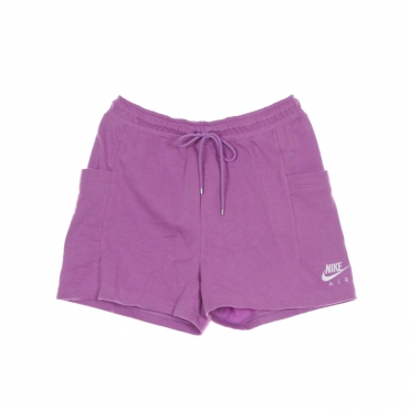 pantalone corto tuta felpato donna w sportswear air short fleece high rise VIOLET SHOCK/WHITE