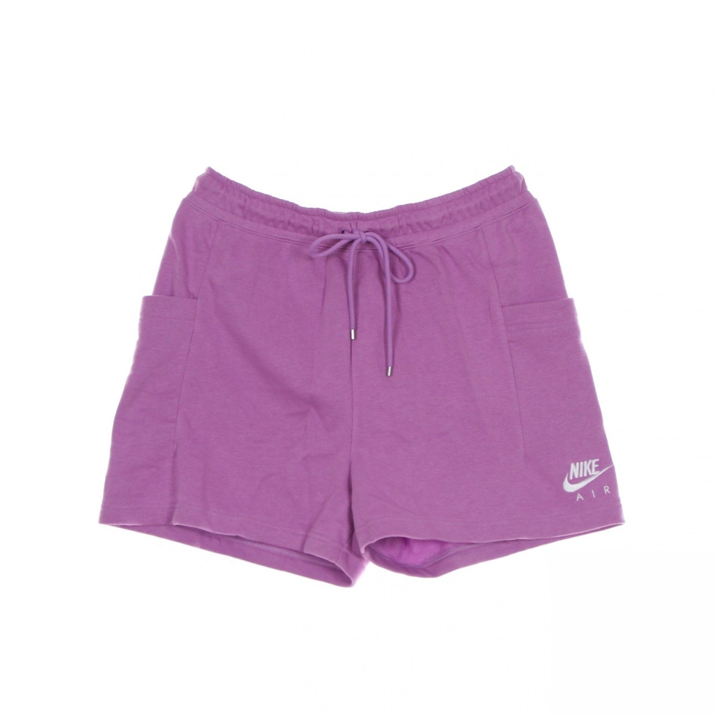 pantalone corto tuta felpato donna w sportswear air short fleece high rise VIOLET SHOCK/WHITE