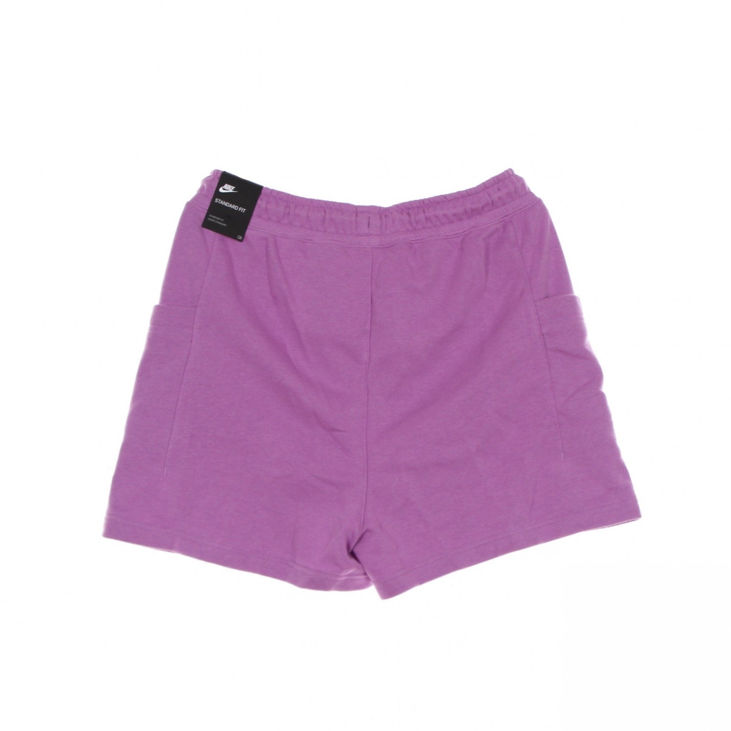 pantalone corto tuta felpato donna w sportswear air short fleece high rise VIOLET SHOCK/WHITE