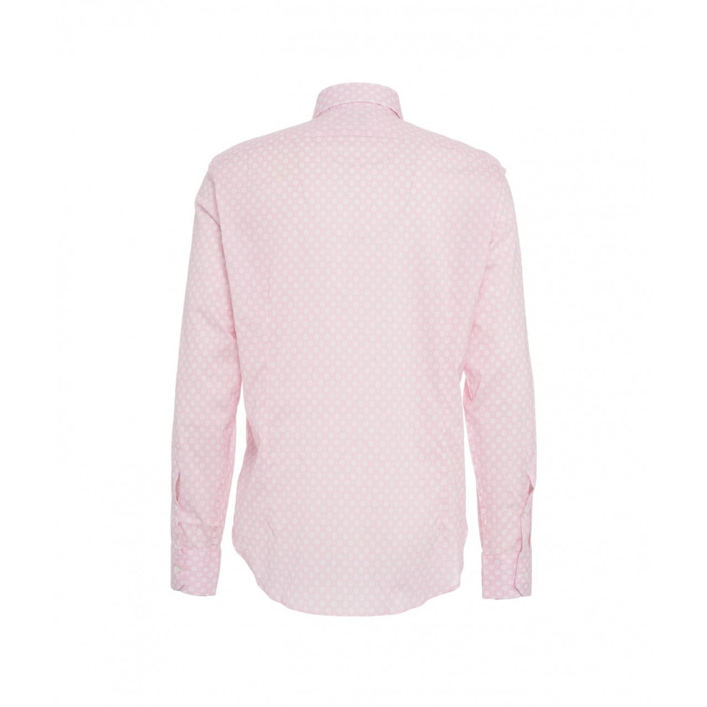 Camicia in cotone fine con motivo floreale rosa chiaro