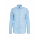 Camicia in cotone fine con righe azzurro