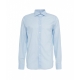 Camicia in cotone fine con motivo floreale azzurro