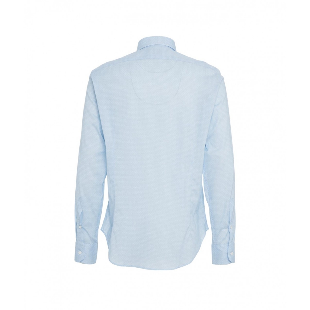 Camicia in cotone fine con motivo floreale azzurro