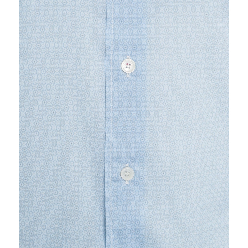 Camicia in cotone fine con motivo floreale azzurro