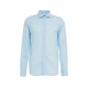 Camicia in cotone fine con motivo floreale azzurro