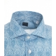 Camicia in cotone fine con motivo paisley blu