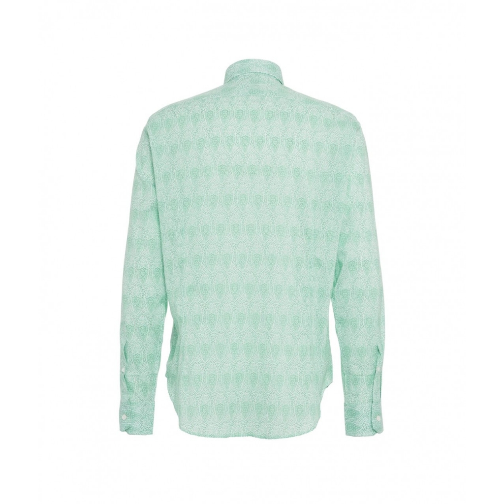 Camicia in cotone fine con motivo paisley verde