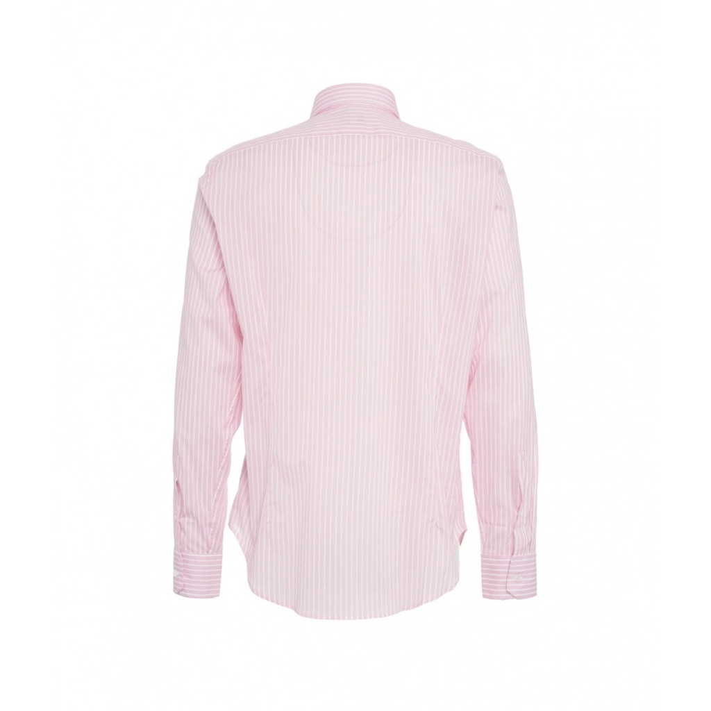 Camicia in cotone fine con righe rosa chiaro