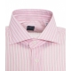 Camicia in cotone fine con righe rosa chiaro