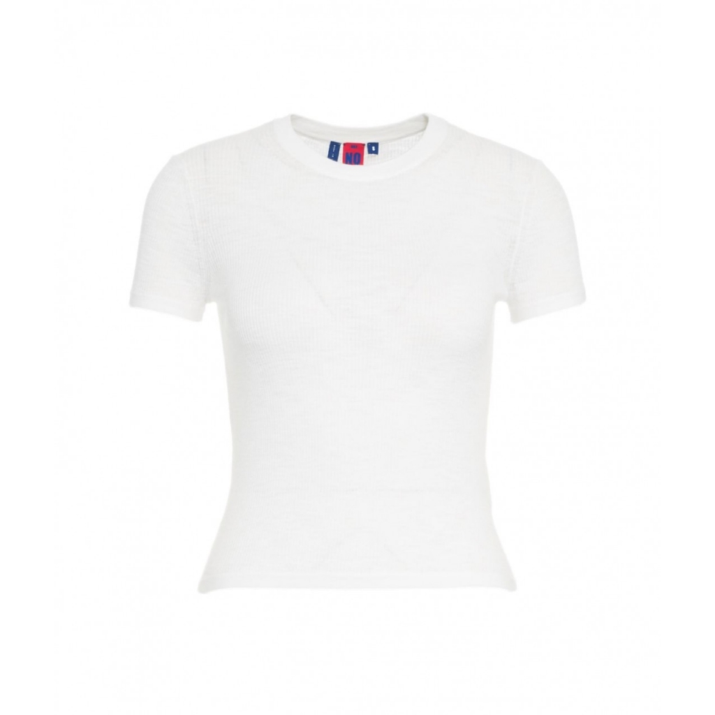 T-shirt a coste bianco