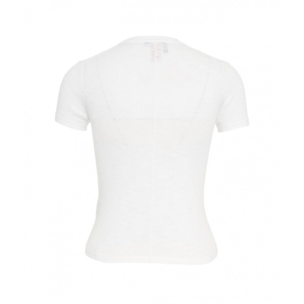 T-shirt a coste bianco