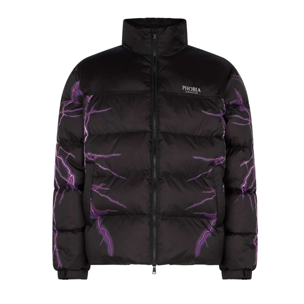 piumino uomo puffy jacket BLACK/PURPLE