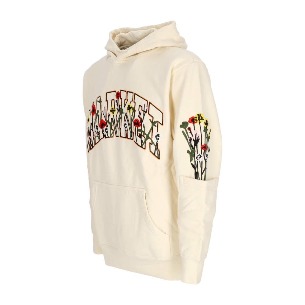 felpa cappuccio uomo bouquet pullover hoodie ECRU