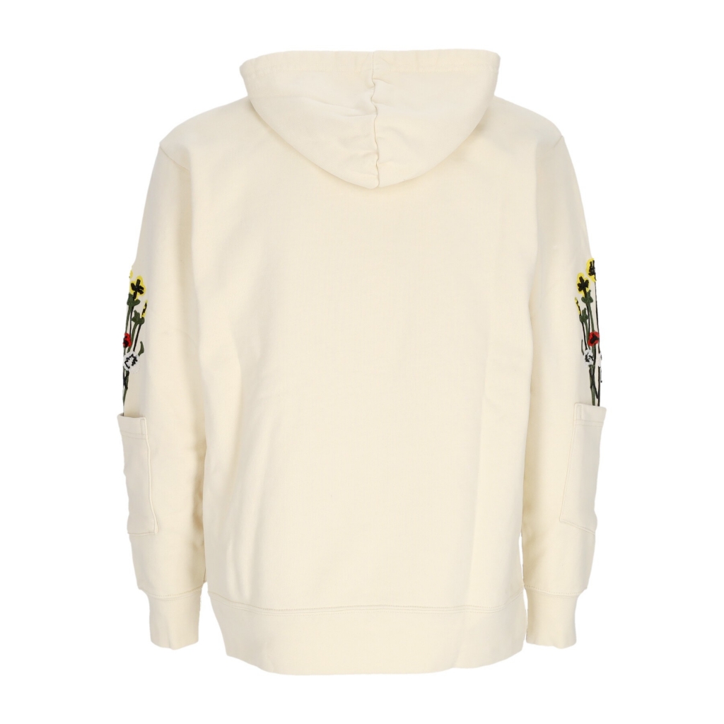 felpa cappuccio uomo bouquet pullover hoodie ECRU