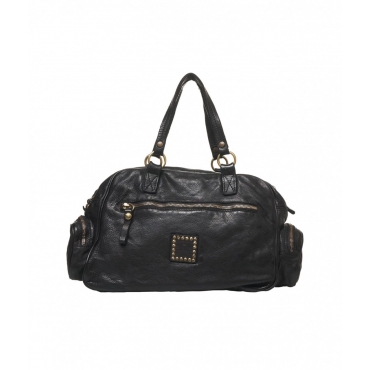 Duffel bag in pelle nero