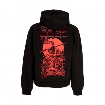 felpa cappuccio uomo miyamoto musashi outline hoodie BLACK