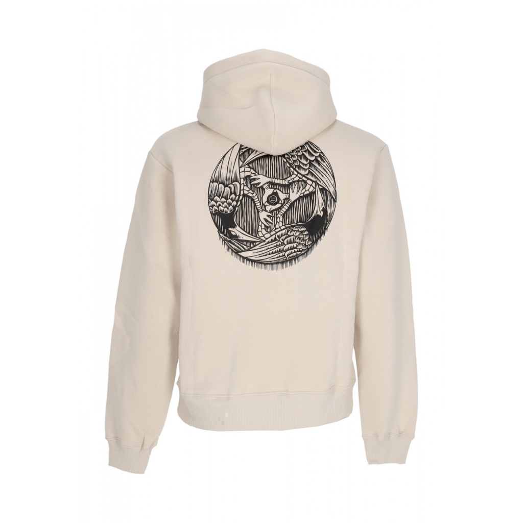 felpa cappuccio uomo three ravens hoodie BEIGE