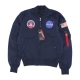 giubbotto bomber uomo ma-1 tt nasa reversible ii jacket REP BLUE