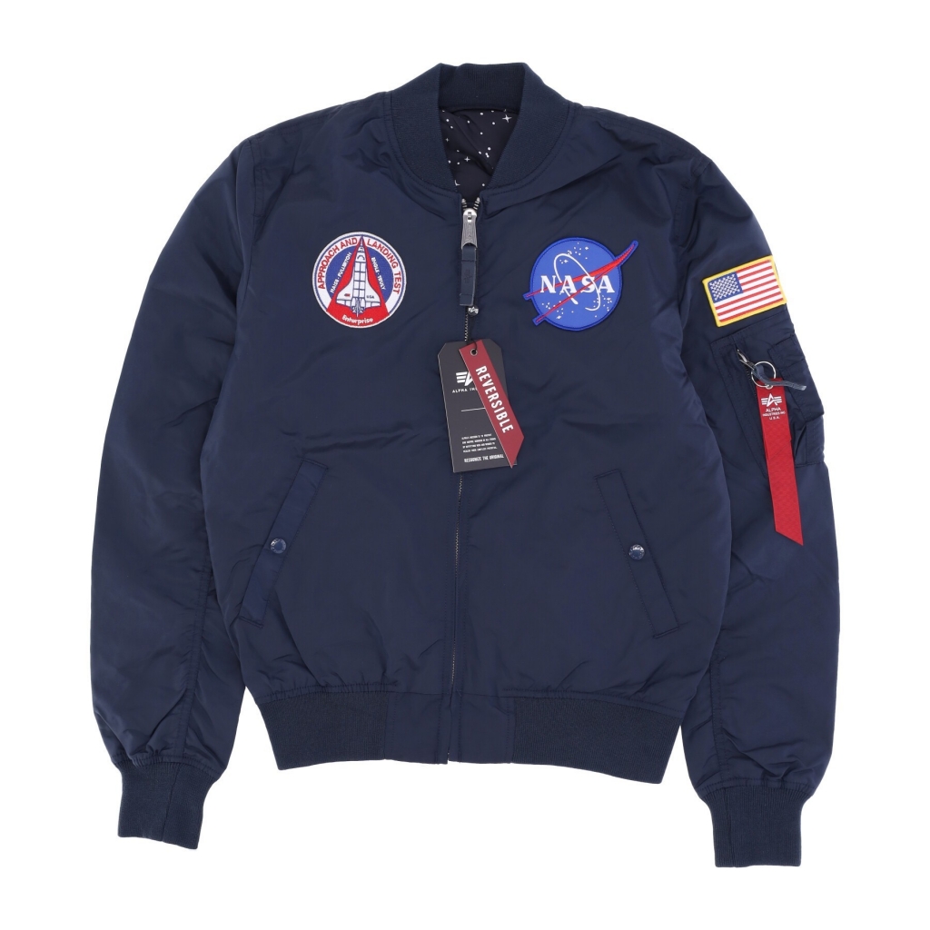 giubbotto bomber uomo ma-1 tt nasa reversible ii jacket REP BLUE