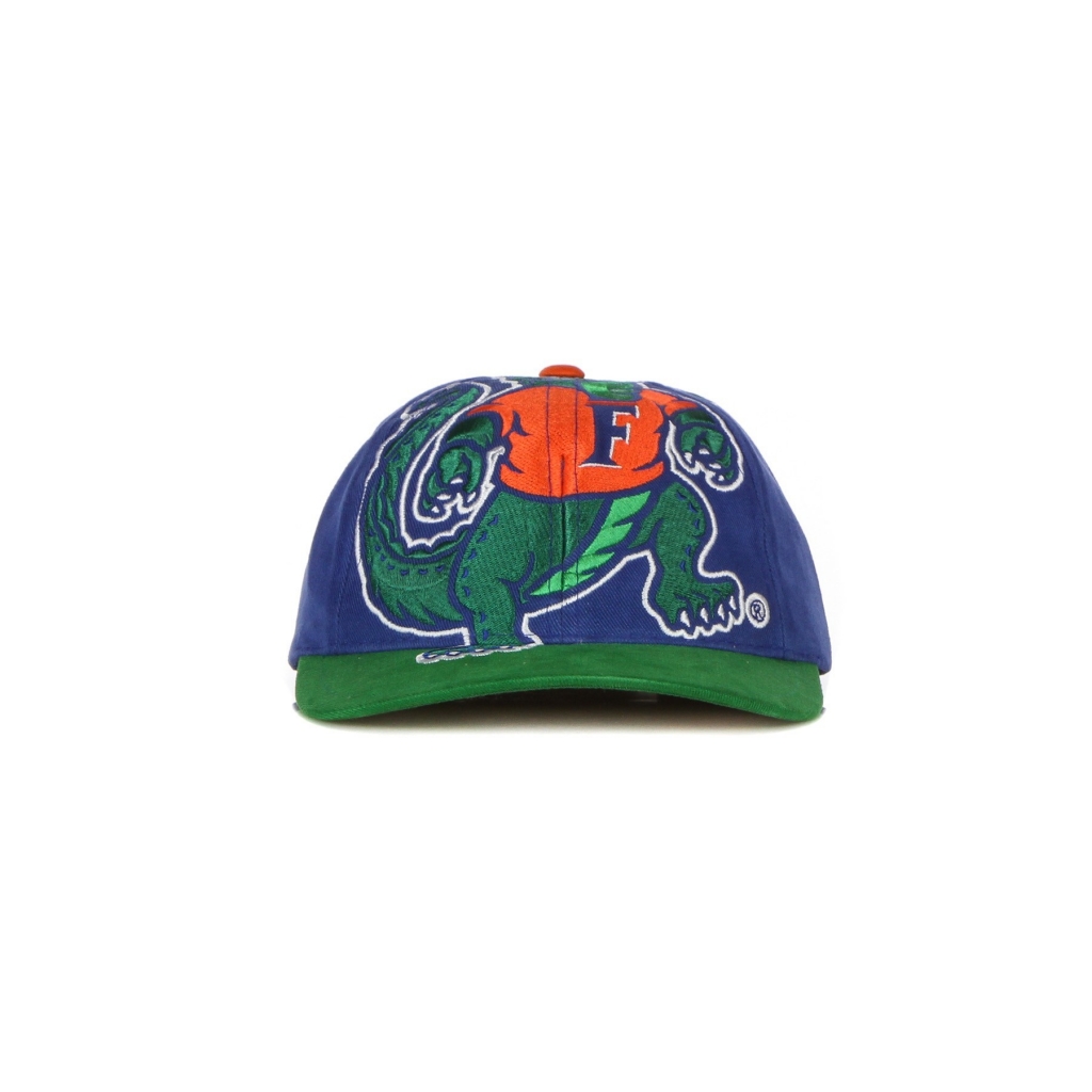 cappellino visiera piatta uomo ncaa big logo deadstock snapback flogat ROYAL/GREEN