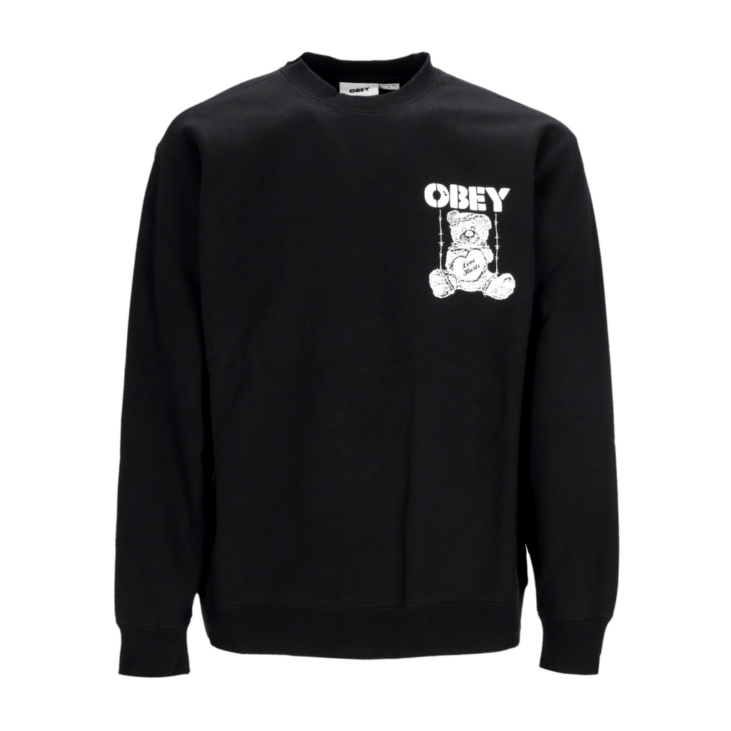 felpa girocollo uomo love hurts premium crew fleece BLACK