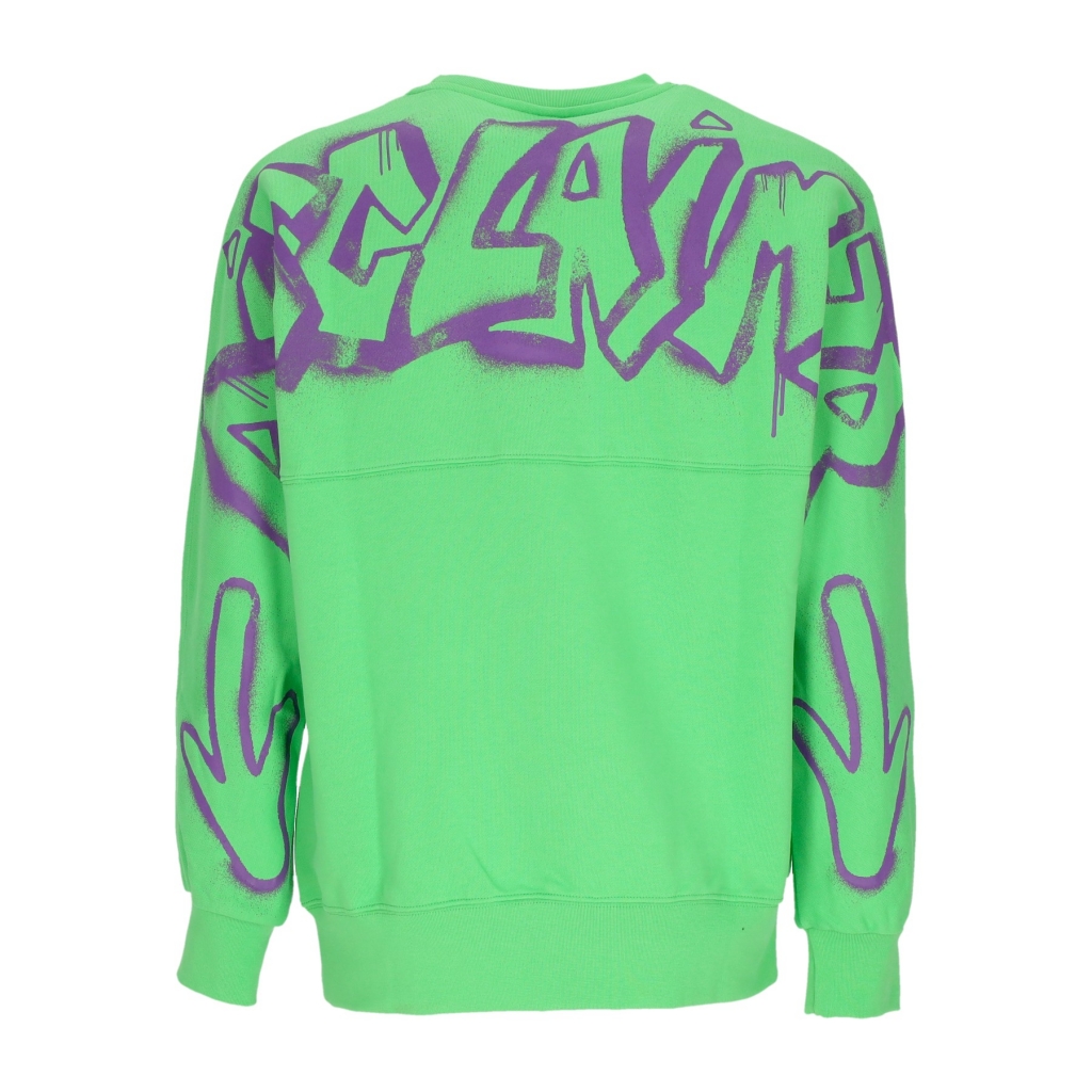 felpa leggera girocollo uomo back logo crewneck LIME/ST PURPLE