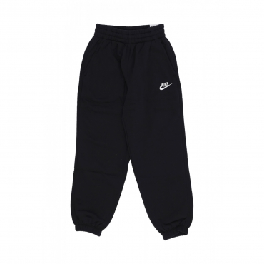 pantalone tuta felpato ragazza sportswear club fleece loose lbr pant BLACK/BLACK/WHITE