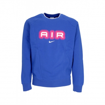 felpa girocollo uomo sportswear air fleece crewneck GAME ROYAL/HYPER PINK