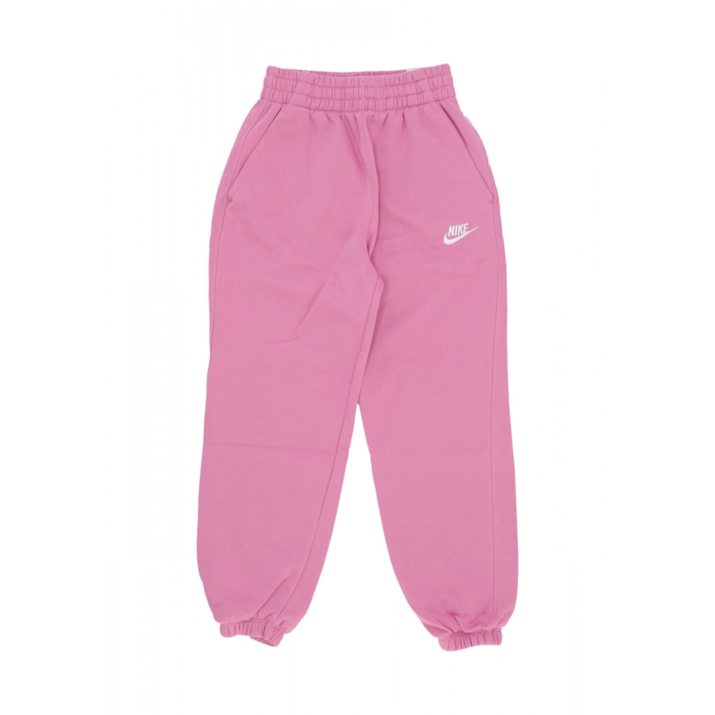 pantalone tuta felpato ragazza sportswear club fleece loose lbr pant MAGIC FLAMINGO/MAGIC FLAMINGO/WHITE