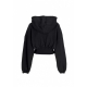 felpa leggera cappuccio corta donna w sportswear oversized fleece dance crop hoodie BLACK/SAIL