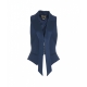 Gilet con collo a cravatta blu