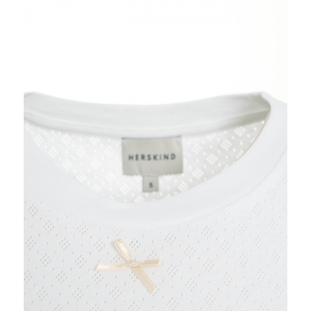 T-shirt con dettaglio fiocco Ludo bianco