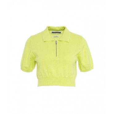 Cropped T-shirt a maglia verde chiaro