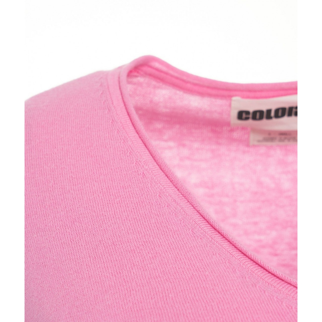 T-shirt con scollo a V rosa