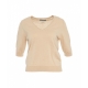 T-shirt con scollo a V beige