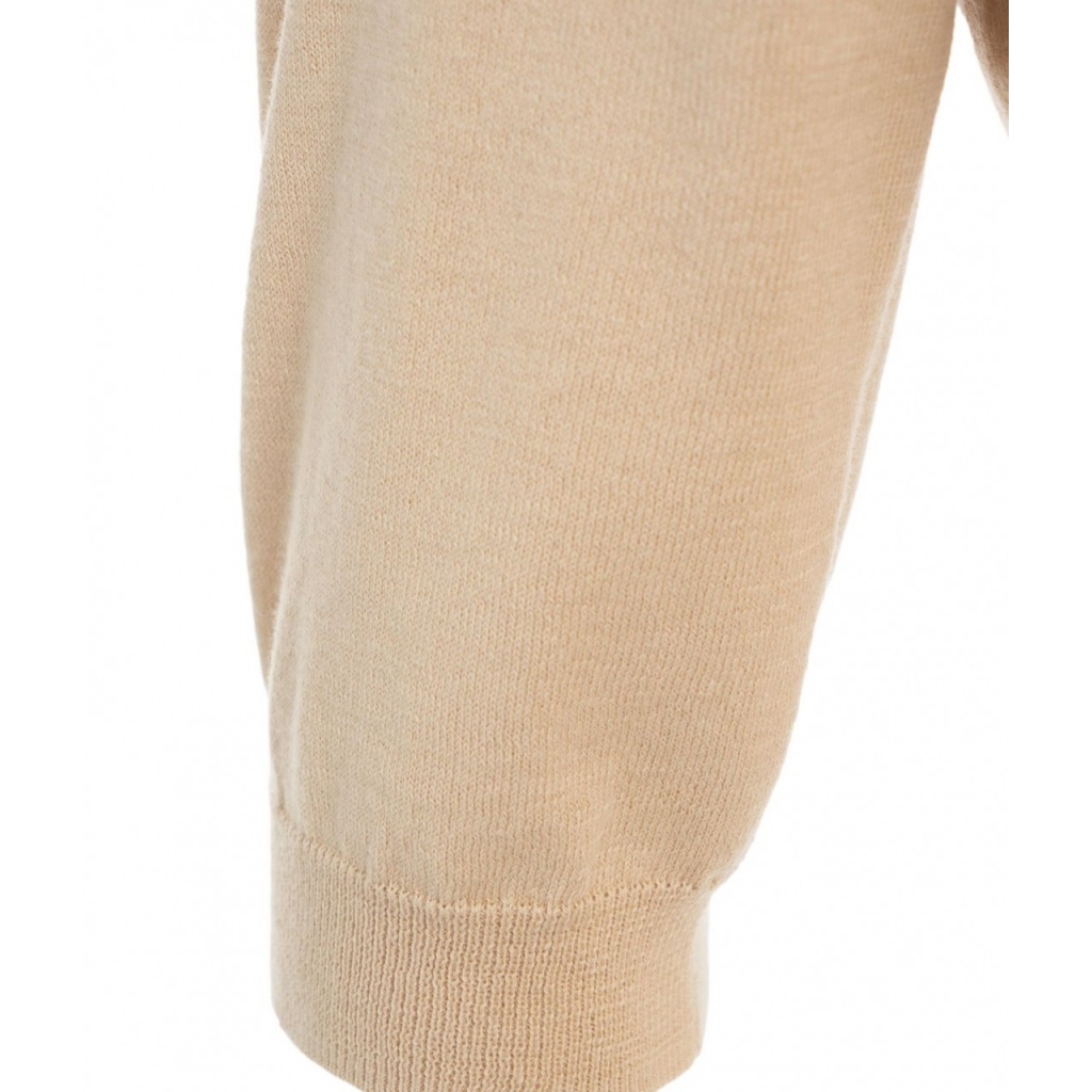 T-shirt con scollo a V beige