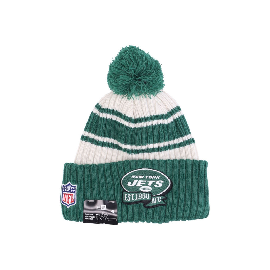 cappello pom pom uomo nfl sideline sport knit neyjet CHROME WHITE/ORIGINAL TEAM COLORS