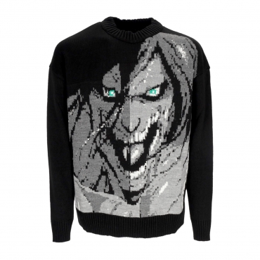 maglione uomo attack titan sweater x attack on titan BLACK