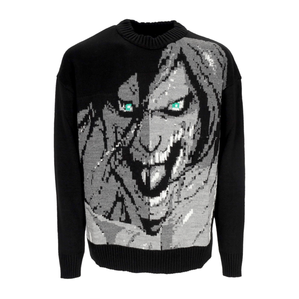 maglione uomo attack titan sweater x attack on titan BLACK