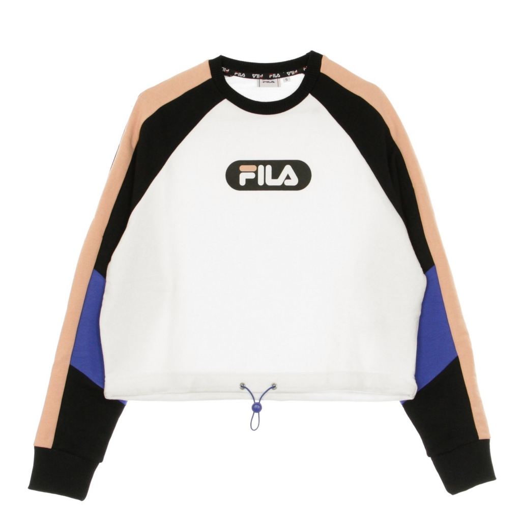 felpa leggera girocollo corta donna bane blocked cropped crew sweat BLACK/BRIGHT WHITE/CORAL CLOUD/DAZZLING BLUE