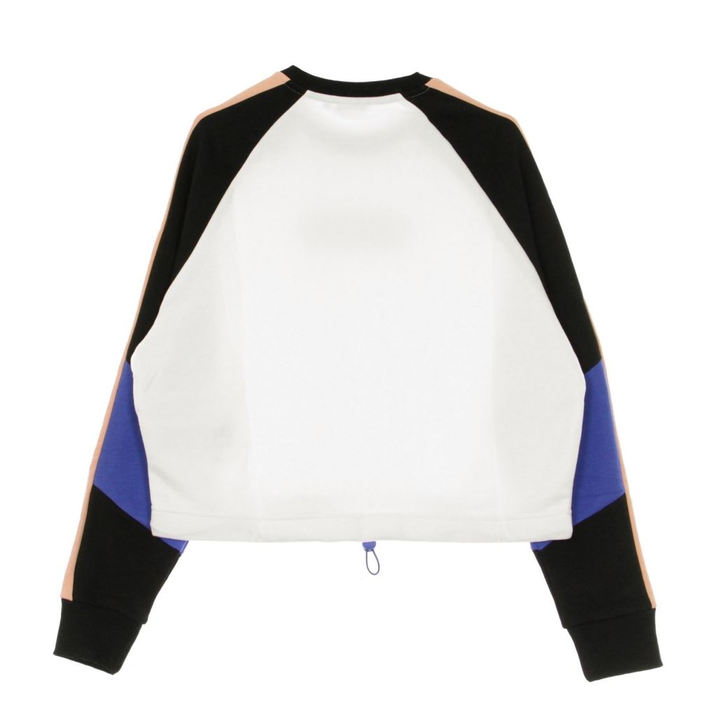 felpa leggera girocollo corta donna bane blocked cropped crew sweat BLACK/BRIGHT WHITE/CORAL CLOUD/DAZZLING BLUE