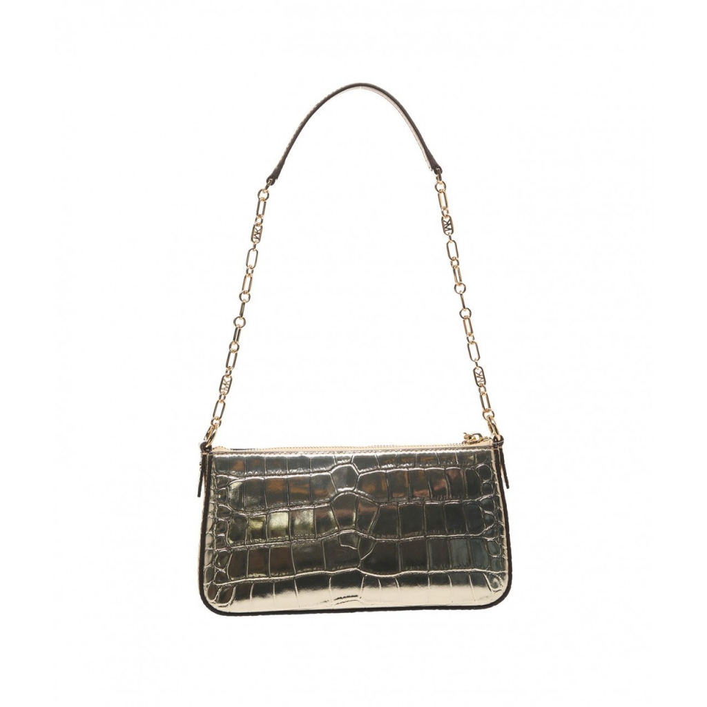 Borsa a spalla in croco Empire Medium oro