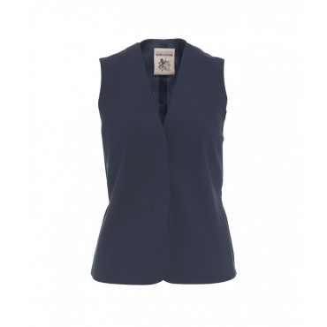 Gilet in misto lana vergine blu scuro