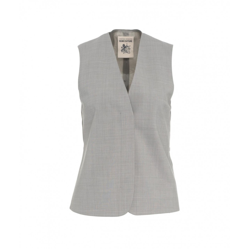 Gilet in misto lana vergine grigio