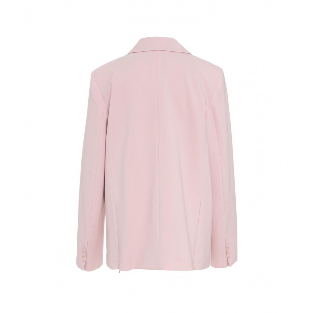 Blazer monopetto in misto lana vergine rosa chiaro